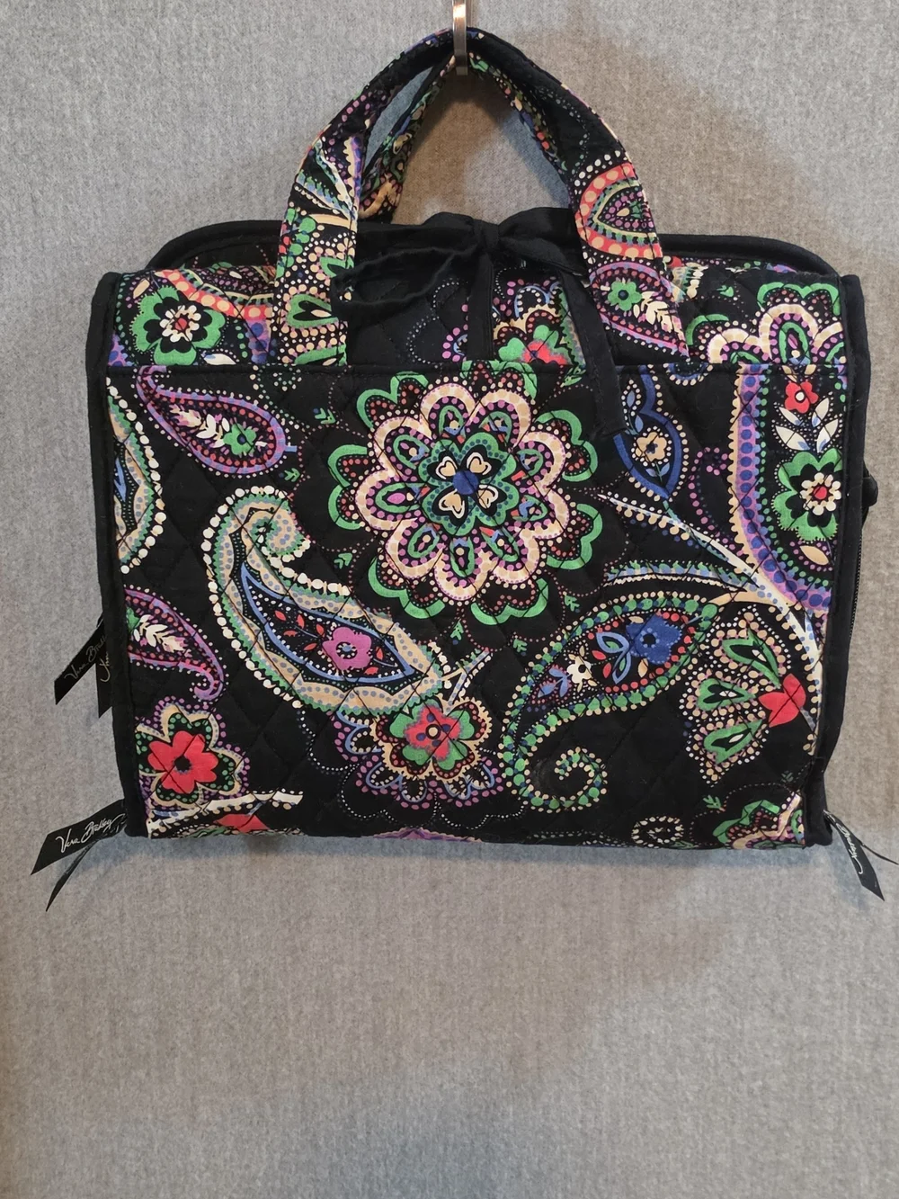 Vera Bradley Kiev Paisley Black & Multi-color Quilted Travel Organizer